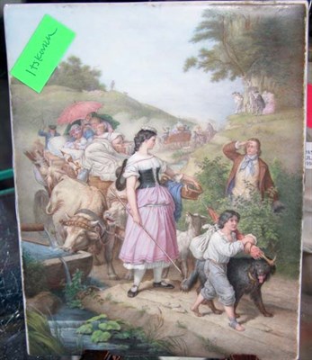 Lot 455 - Continental Porcelain Plaque Copy of work by...