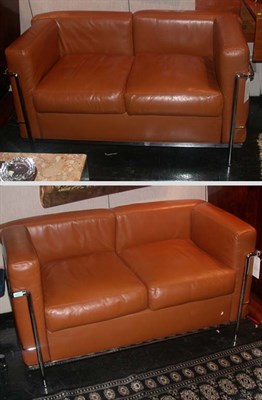 Lot 266 - Pair of Tubular Steel and Leather LC2...