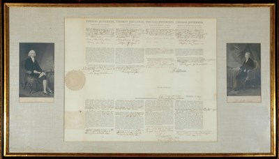 Lot 2008 - JEFFERSON, THOMAS Document signed ("Th:...