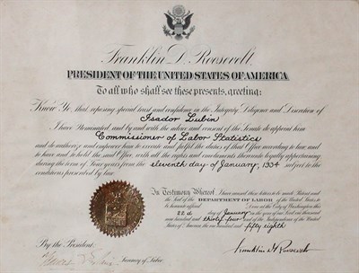 Lot 2013 - ROOSEVELT, FRANKLIN DELANO Document signed as...