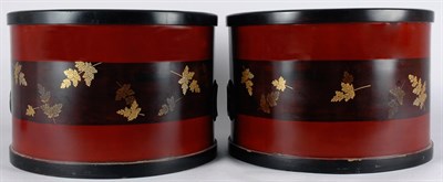 Lot 3586 - Pair of Japanese Lacquered jardinieres Each...