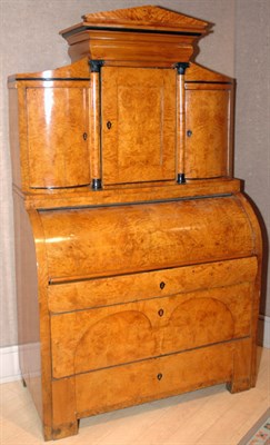 Lot 3522 - Biedermeier Birch Secretaire Height 6 feet 4...
