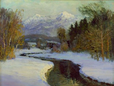 Lot 308 - Alfred Heber Hutty 1877-1954 RIVER IN WINTER...