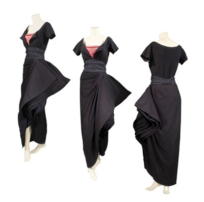 Lot 51 - Christian Dior Fan Asymmetrical Gown ZigZag...