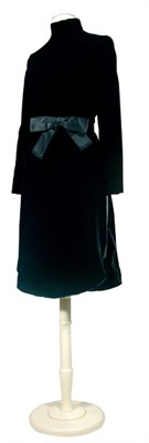 Lot 141 - Cardin Black Velvet Tunic Dress French, 1970s...