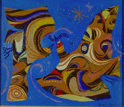 Lot 17 - Byron Browne American, 1907-1961 TWO BIRDS,...