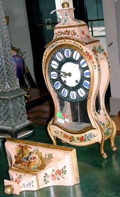 Lot 646 - Louis XV Style Floral Painted Bracket Clock...