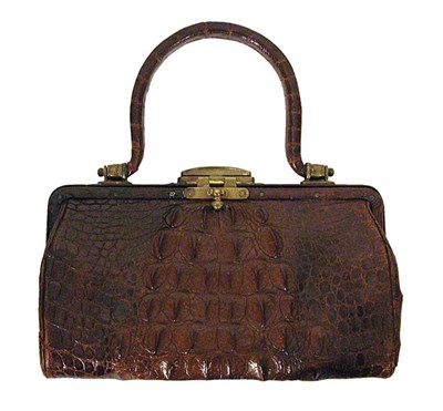 Lot 212 - Diminutive Brown Crocodile Handbag American,...