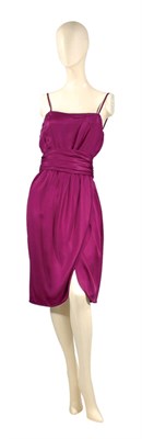 Lot 125 - Galanos Aubergine Silk Satin Cocktail Dress...