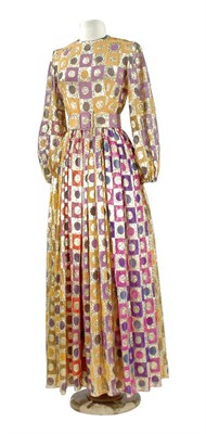 Lot 123 - Norell Chiffon Gold Lame Gown American, circa...
