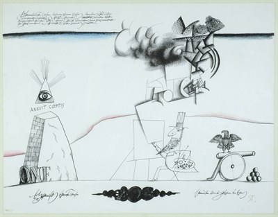 Lot 2289 - Saul Steinberg SAM'S ART Color lithograph,...