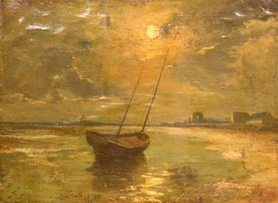 Lot 59 - Victor Simonin Belgian, 1877-1946 BOAT IN LOW...