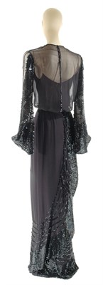 Lot 146 - Lagerfeld for Chanel Black Silk Chiffon Gown...