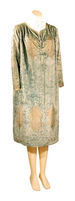 Lot 37 - Fortuny Blue Silk Velvet Tunic Italian, 1920s...