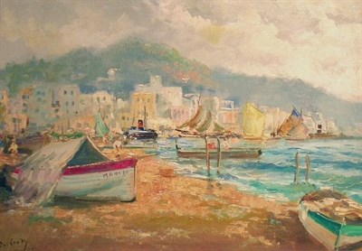 Lot 2040 - Jean Couty French, 1907-1991 HARBOR SCENE...