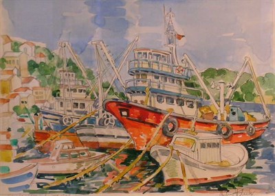 Lot 70 - Audrey Flack American, b.1931 HARBOR SCENE,...
