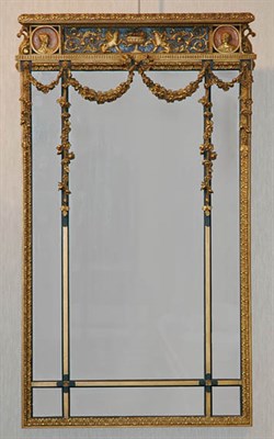 Lot 1141 - Neoclassical Style Gilt and Painted Mirror...