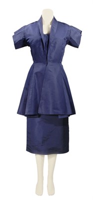 Lot 54 - Trigere Navy Faille Late Day Dress Suit...