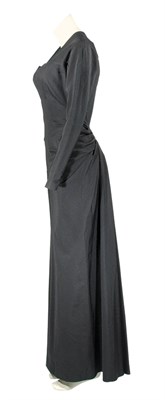 Lot 44 - Black Matte Faille Draped Governess Gown...