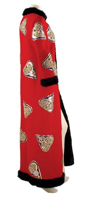 Lot 90 - Christian Dior Militaristic Red Wool Maxi Coat...