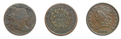 Lot 2465 - Half Cent, Seven Coins
