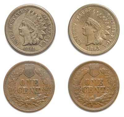 Lot 2482 - Indian Head, 1 Cent, Approximately Forty-Nine Coins, 1857 to 1880
