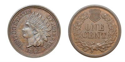 Lot 2473 - 1864, Indian Head, Bronze 1 Cent