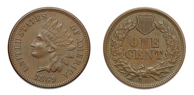Lot 2475 - 1869, Indian Head, 1 Cent