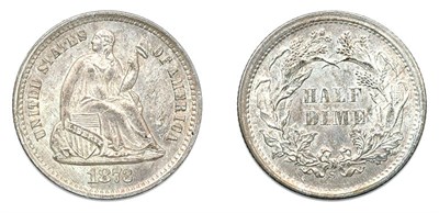 Lot 2495 - 1873 S, Liberty Seated Half Dime