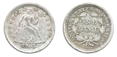 Lot 2499 - 1853, Liberty Seated Dime, No Arrows