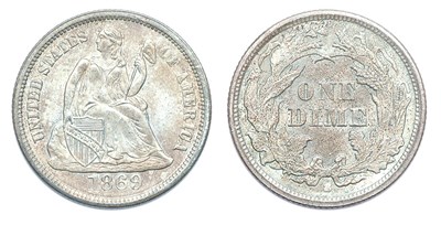 Lot 2501 - 1869 S, Liberty Seated Dime