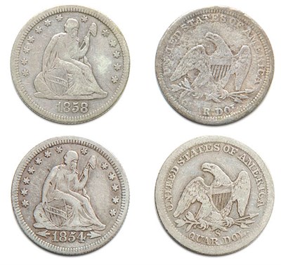 Lot 2517 - Liberty Seated Quarter, Five Coins