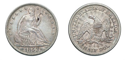 Lot 2534 - 1853, Liberty Seated, Half Dollar, Arrows and Rays