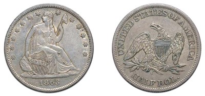 Lot 2535 - 1863 S, Liberty Seated Half Dollar, No Motto