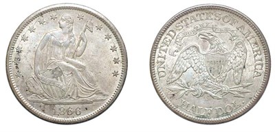 Lot 2538 - 1866 S, Liberty Seated Half Dollar, With Motto