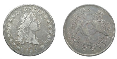 Lot 2551 - 1795, Flowing Hair Dollar, Two Leaves Beneath Wings