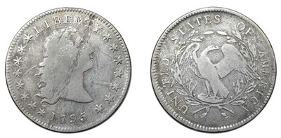 Lot 2552 - 1795, Flowing Hair Dollar, Three Leaves Beneath Wings