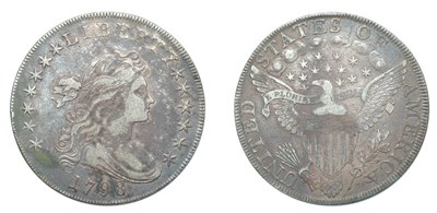 Lot 2556 - 1798, Draped Bust Dollar, Large Eagle, Ten Arrows, Four Berries