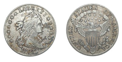 Lot 2565 - 1802 Over 1, Draped Bust Dollar, Large Eagle