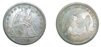 Lot 2566 - 1840, Liberty Seated Dollar, No Motto