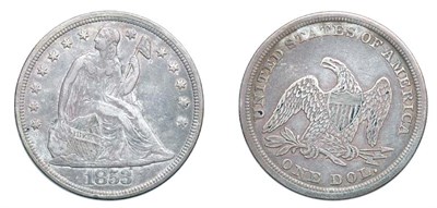 Lot 2572 - 1853, Liberty Seated Dollar, No Motto