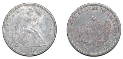 Lot 2573 - 1856, Liberty Seated Dollar, No Motto