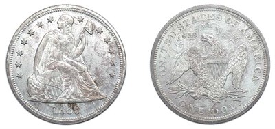 Lot 2578 - 1869, Liberty Seated Dollar, With Motto