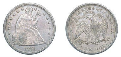 Lot 2580 - 1871, Liberty Seated Dollar, With Motto