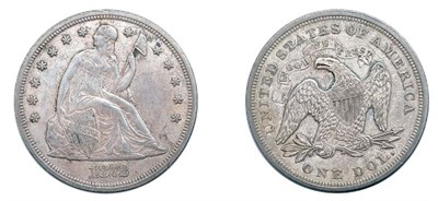 Lot 2581 - 1872, Liberty Seated Dollar, With Motto
