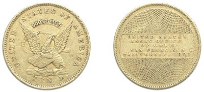 Lot 2643 - 1853, U.S. Assay Office, TEN D. Gold, 900 THOUS