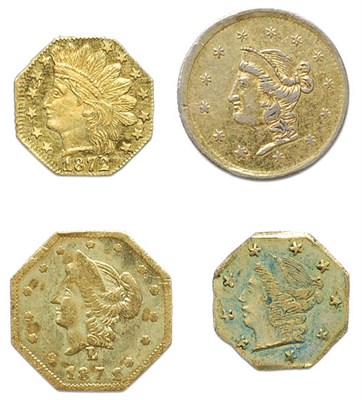 Lot 2620 - CALIFORNIA GOLD: Six Small Denomination Coins