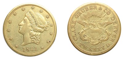 Lot 2653 - 1861, Clark, Gruber & Co., TWENTY D. Gold