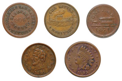 Lot 2621 - CIVIL WAR PERIOD: Approximately Fifteen Copper Tokens