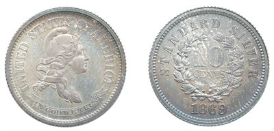 Lot 2628 - 1869, Pattern Standard Silver Dime, Judd-696